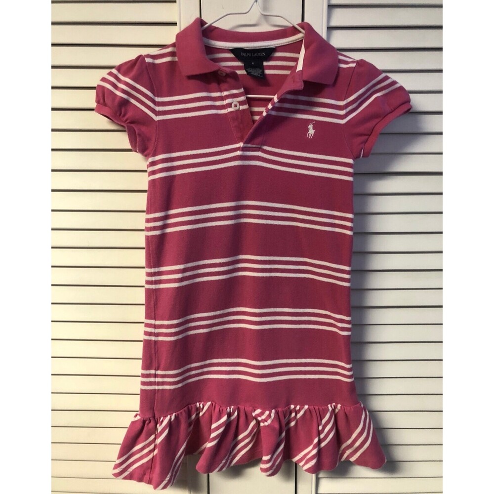 Ralph Lauren Polo Size 6 Pink Striped Dress